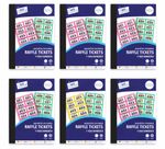 6 Books of 1-1000 Cloakroom Raffle Tombola Draw Tickets Numbered Mixed colours