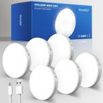 Homelist Motion Sensor Lights Indoor, Rechargeable 6 Pack, 2 Color Temps