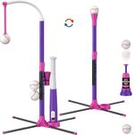 Kids Baseball Set Bat Stand 6 Balls Toddlers Childrens Outdoor Play Garden Fun