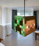 Handmade 3D Sandbox Ceiling or Table Lamp Shade, Kids bedroom gamer, mine craft