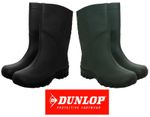 mens womens Dunlop half length wide Calf fit wellington rain waterproof wellies