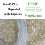 Size 00 Empty Capsules Separated 10,000 Count Clear Empty Vegan Vegetarian HPMC