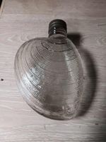 VTG. Glass Pocket Whiskey Flask Glen Rock PA Foust Distillery Clam Shell 1890's 