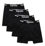 Supreme Hanes Boxer Briefs Men's Underwear (4 Pack) BLACK | Sizes - S M L XL XXL
