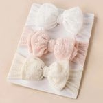 Bow Headband - Soft Breathable 3 Pack Infant Hair Bands - Double Layered