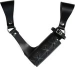 Medieval Leather Sword Holster Left-Handed Frog for Rapier LARP Black 10"x10"