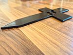 6 Inch Cross With Poppy,  Powder Coated Black, More Than 90 Available