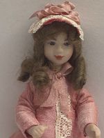 VINTAGE ARTISAN JILL NIX DOLLS HOUSE DOLL - GIRL IN PINK SILK DRESS