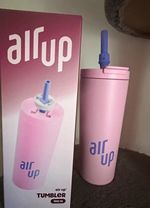 air up Metal Tumbler 700 mL Pink with Blue Straw Reusable Water Bottle