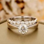 Bridal Wedding Ring Set 2.30Ct Round Cut Diamond 14k Yellow Gold Finish Size J-W