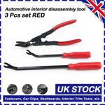 3PCS Trim Clip Removal Pliers Set Car Tool Panel Fascia Dash Upholstery Remover