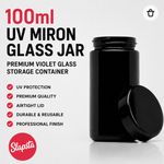 100ml UV Miron Glass Jar Airtight Storage Container Black Violet Glass