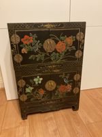 Mid -20 century Oriental Black Lacquered Chinoiserie Stacking Cabinet 