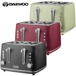 Daewoo Cascade Retro 4-Slice Toaster Matte Textured Finish Defrost Reheat Cancel