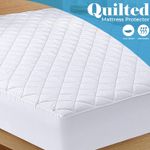 Quilted Mattress Protector Extra Deep Fitted Single Double King Size Bed Cover