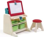 Easel Desk with Chair for Children, Flip & Doodle Step2 Table w/ Storage Baskets