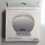 Mission USB Charging Hub Base for Amazon Echo 4th Gen Dock White - New Open Box