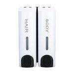 2 Chamber Wall Mounted Soap Dispenser Bathroom Hand Wash Home Shower Gel Shampoo