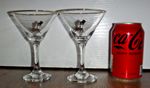 Ltd Collectable Millennium Babycham Glasses With Gold Fawn in Top Hat & Cane x 2