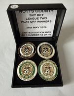 NOTTS COUNTY Football Club FC Badge PLAY OFF FINAL WINNERS PROMOTION Box Set Pin