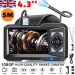 4.3'' 5m Industrial Endoscope Camera 1080P Screen Borescope Inspection Camera UK