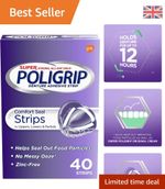 Reliable Waterproof Denture Adhesive Strips - 40 Count for Ultimate Comfort