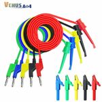 5PCS Test Hook Clip to 4mm Stackable Banana Plug Test Leads With Alligator Clips
