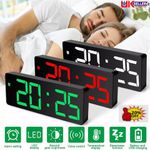 Alarm Clock Led Display Digital Mirror Alarm Clock Battery/Plug-In Alarm Clock