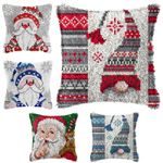 DIY Latch Hooking Rug Kit Christmas Embroidery Latch Hook Cushion Pillow Cover Y