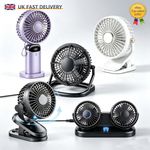 Portable Clip on Fan USB Rechargeable 5 Speeds Table Desk Air Cooling Small Fans