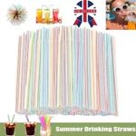 100 x MultiColoured Straws Flexible Bendy Drinking Reusable Straw Birthday Party