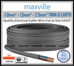 TWIN & EARTH Electric Cable Wire  1.0mm - 1.5mm - 2.5mm