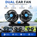 12v Plug Car Van Truck Camper Auto Portable Twin Dash Cooling Air Fan