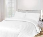 400TC Duvet Cover & Pillowcase 100% Egyptian Cotton White Satin Stripe Bedding 
