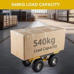 25Cm Heavy Duty Dolly Trolley Removal Cart Pneumatic Wheels, 540Kg Load Cap