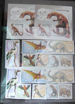 Tuva, Prehistoric Animals imperf. and perf. 1995 full sets, 14v plus 2 SS, MNH