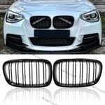 For BMW 1 Series F20 F21 Front Kidney Grill Grille Gloss Black 2011-2014 Pre-LCI