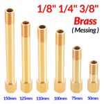 Round Brass Extension Nipple 1/8" 1/4" 3/8" BSP Male x Female Connector 50-150mm