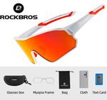 ROCKBROS Unisex Polarized Sunglasses Light Frame, Sports Cycling Cricket Driving