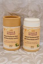 Natural Deodorant ,Lemon & Bergamot Essential Oil, Butter & Zinc Coconut Oil 
