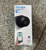 KLLOQUE K10B Black Smart Knob Door Lock w/ Fingerprint, App, Keyed Entry