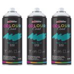 3X ColourCoat Teal Blue RAL 5018 Gloss 1K Acrylic Spray Paint 400ml