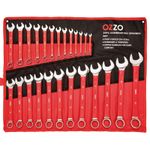 OZZO 25pc Metric Combination Spanner Set 6-32mm CRV with Tool Roll