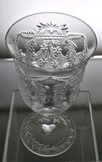 Thomas Goode Crystal 1827 London Intaglio cut Goblet glasses Signed High Quality