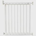Cuggl White Metal Adjustable Stairway Safety Gate with Vertical Bars