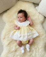 Premature Baby Girl Dress Frilly Lace Bows Lemon Tiny Early Small 3-5lbs 5-8lbs