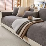 Heavy Non Slip Chenille Sofa Protector Thick Couch Cover Decorative Stitching UK
