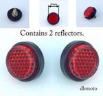 2x Motorcycle Motorbike Scooter Round 20mm *BOLT - ON* Red Reflector. for MOT.