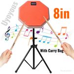 8 In Silent Practice Pad with Stand 55-90CM Dumb Drum Kit w/Bag for Beginners UK