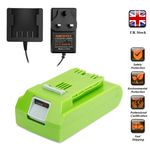 24V 5.0AH Li-ion Battery/Charger For Greenworks 29842 29852 29322 20362 G-24 24V